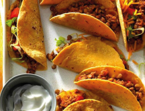 Tacos with green lentils from Puy
