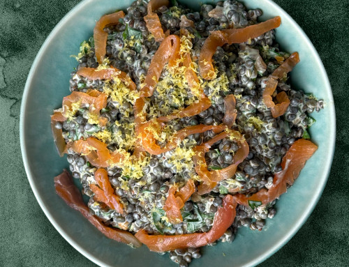 Rémoulade de Lentille Verte du Puy  à la truite fumée de Vourzac